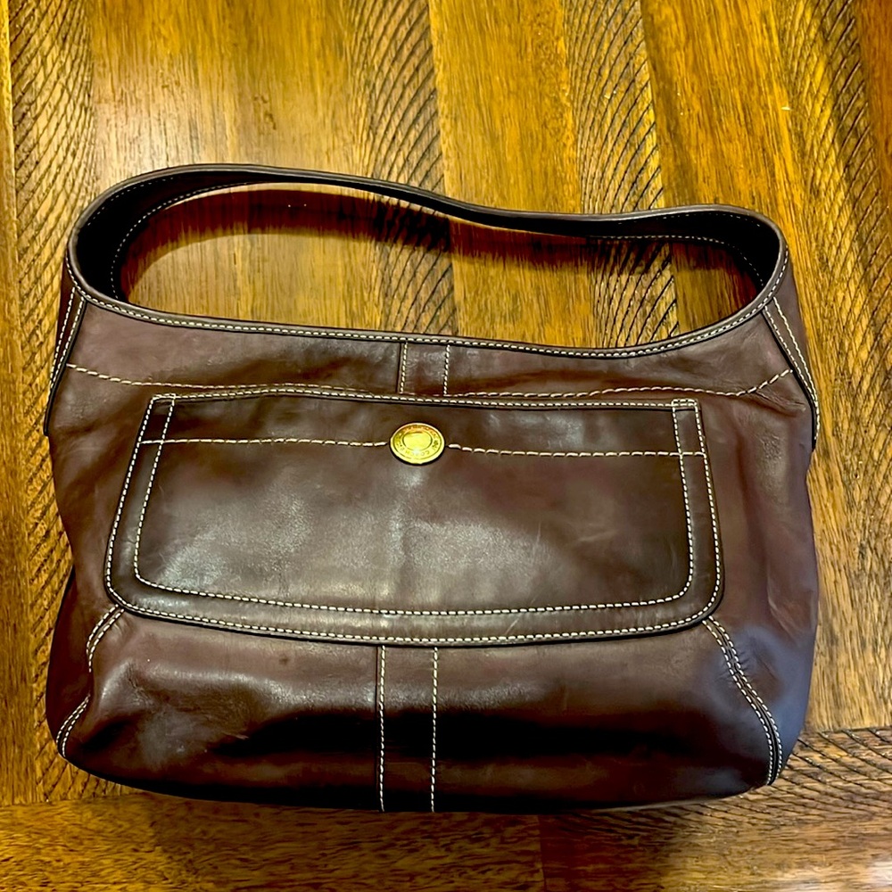 Leather coach bag gently used